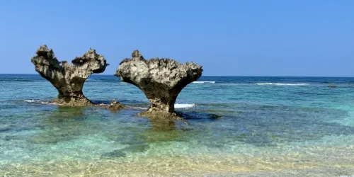 古宇利島のハートロック写真